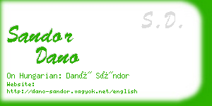 sandor dano business card